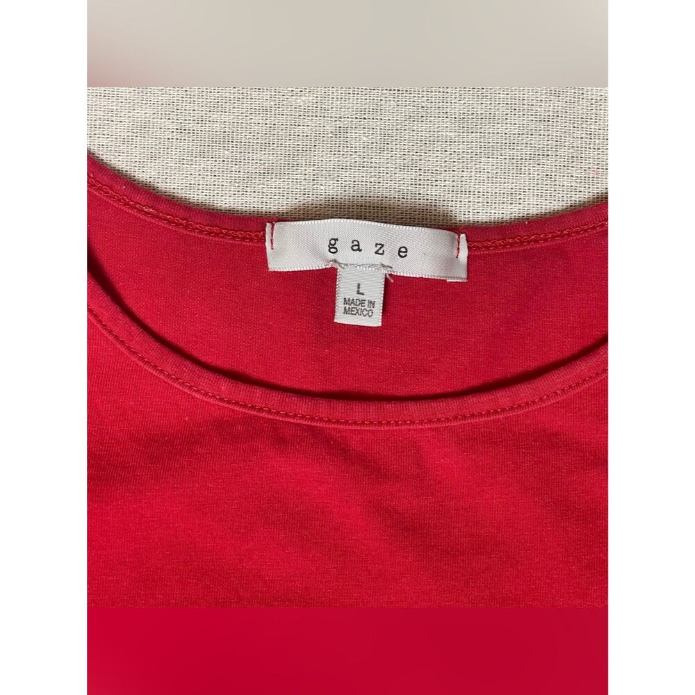 Gaze l Red Short Sleeve Cropped Baby Tee | Large - Picture 4 of 5